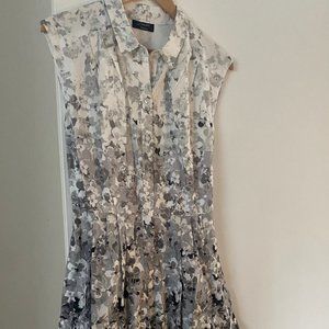 Adorable Grey Floral Mini Dress